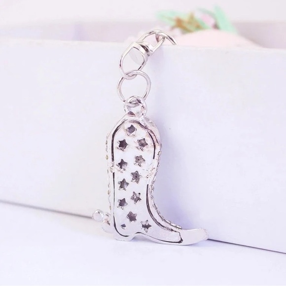 Cowgirl Boot Sparkly Alloy Bag Charm or Key Chain - Picture 3 of 4